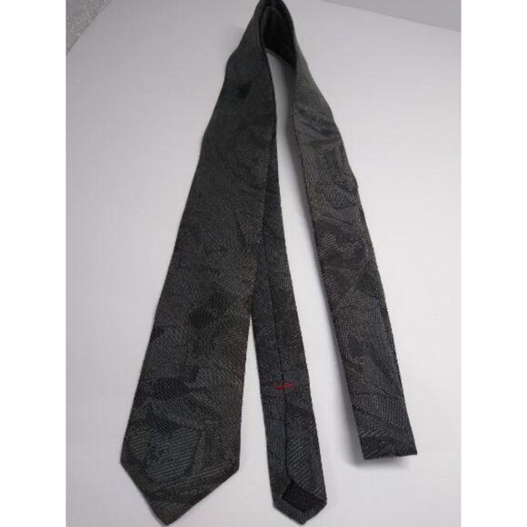 STRINGBEANS Very Dark Green Print Necktie Woven Tie - Picture 2 of 5